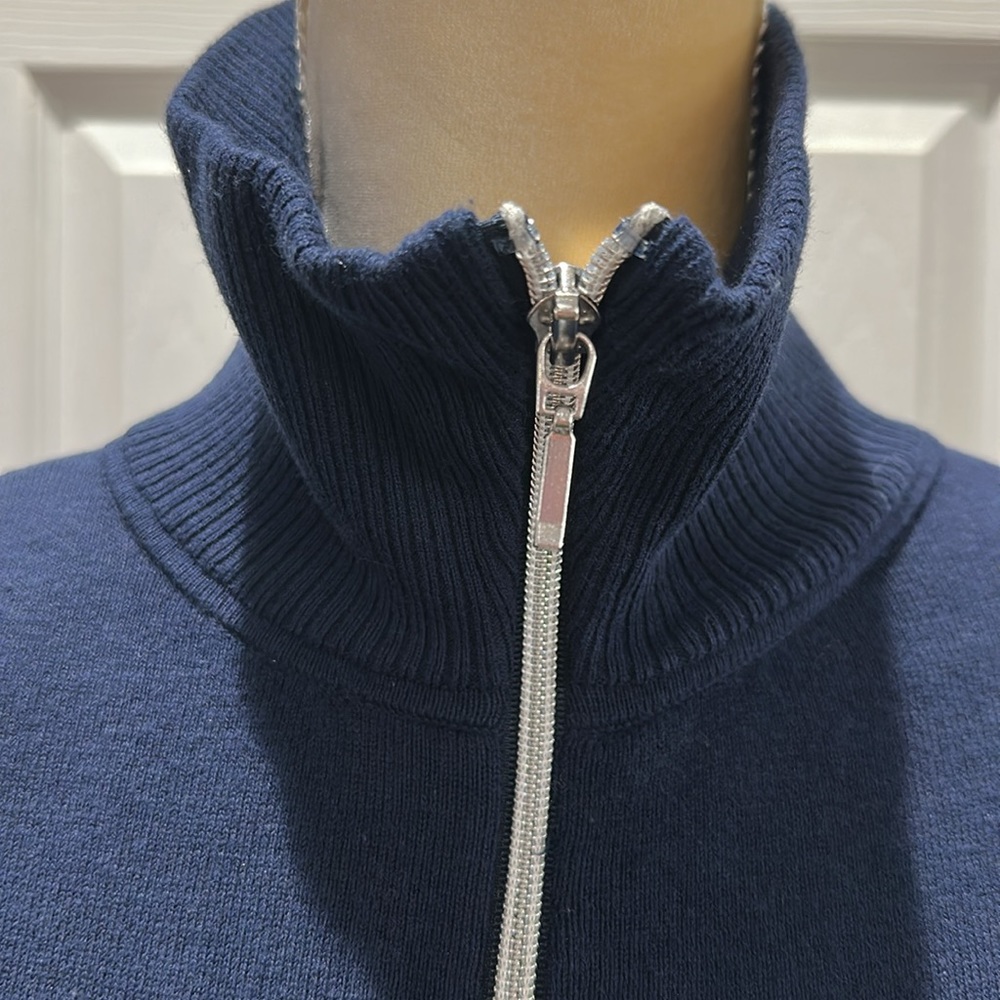 Zenergy Cotton Cashmere-Blend Beaded-Trim Jacket Size M - Picture 7 of 14